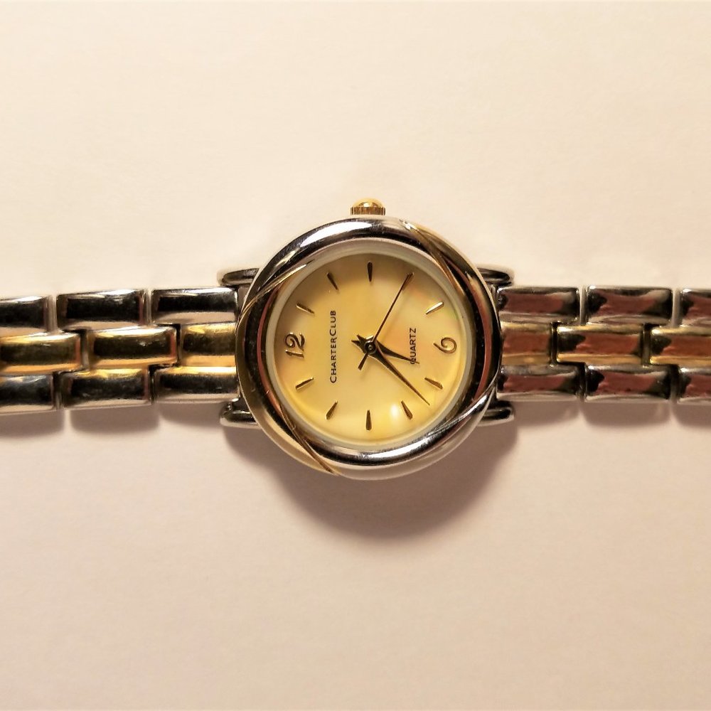 Charter Club Two Tone Mother of Pearl Watch